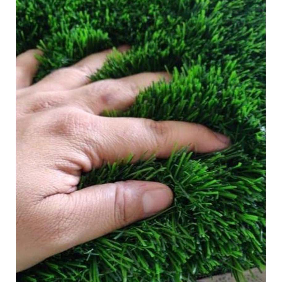 Artificial Grass Anti-Slip Doormat for Home & Bathroom Entrance Green Rectangular Mat (37x57 cm) Image 3