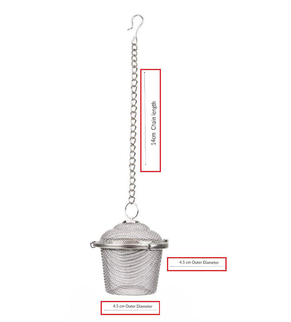 Stainless Steel Tea Filter Infuser 45Cm Basket Shaped Tea Strainer For Green Tea Loose Leaf And Tea Bags With A Chain And A Hook Image 2