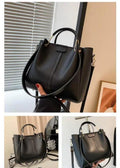 Handbag For Women And Girls Stylish Black PU Leather Bag Image 1