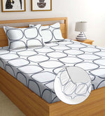 Cotton (78x72 Inch) King Size Bedsheet With 2 Pillow Cover in White Color Image 1