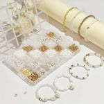 Jewelry Making Kit Simplistic Style Daisy Charms White Polymer Clay Beads Golden Spacer Beads White Glossy Plastic Pearls Alphabet Beads For Making Bracelet Jewelry Accessories Image 2