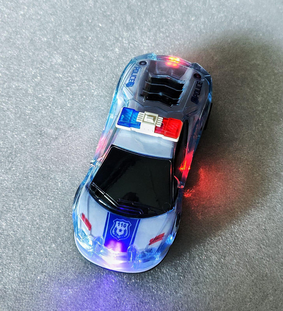 Toy Police Car With Lights And Sound Pull Back Vehicles Friction Power Toy Trucks Image 1