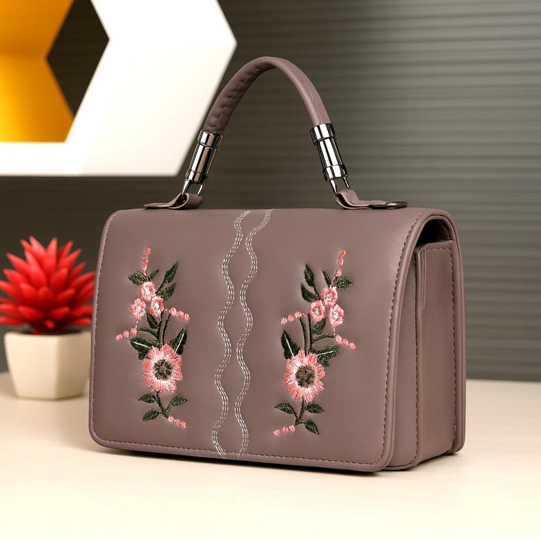 Handbag For Women And Girls Stylish Brown PU Leather Bag Image 2