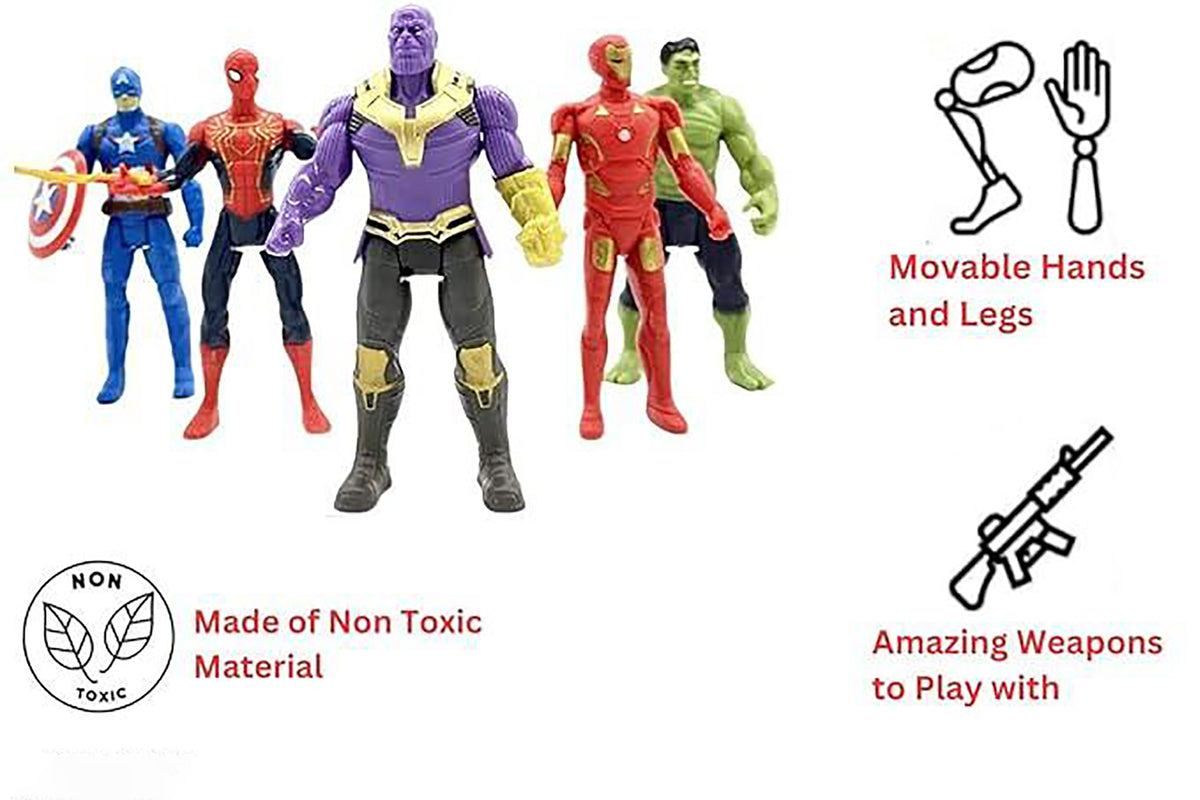 Super Hero Action Figure Toy Set Of 5 Image 3