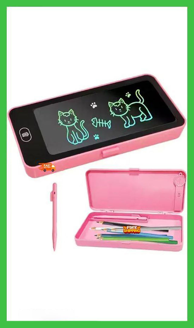 Pencil Case With Lcd Screen Writing Pen With Erase Button multi Functional Pen Case For Boys & Girls Image 1