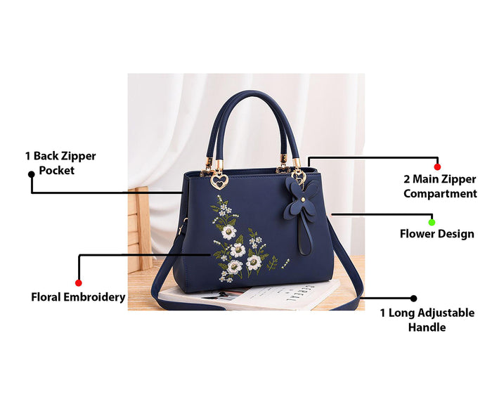 Handbag For Women And Girls Stylish blue PU Leather Bag Image 2