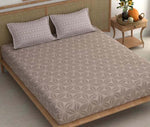 Cotton (108x108 Inch) Double Size Bedsheet With 2 Pillow Cover in Grey Color Image 1