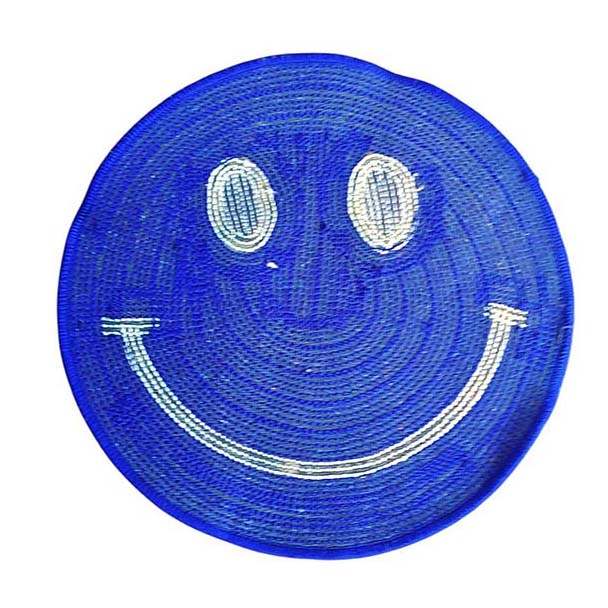 Velvet Anti-Slip Doormat for Home & Bathroom Entrance Blue Round Mat (40x60 cm) Image 3