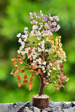 Seven Chakra Natural Healing Gemstone Crystal Bonsai Fortune Money Tree Wishing Tree Feng Shui Bonsai For Reiki Healing Chakra Stone Balancing Energy Generator Spiritual Meditation Gifts Home Office Image 3