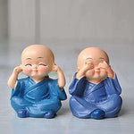 Pickartme Little Baby Monk Set Of 4 Monk Set Cartoon Little Monk Set Home Decor Car Dashboard Ornament Toy Home Gift Decorative Showpiece Image 2