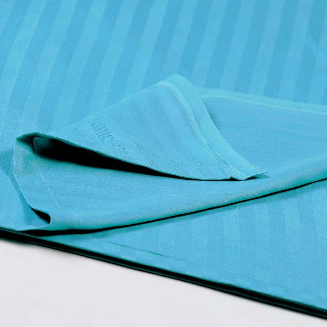 Satin (90x100 Inch) Double Size Bedsheet With 2 Pillow Cover in Blue Color Image 4
