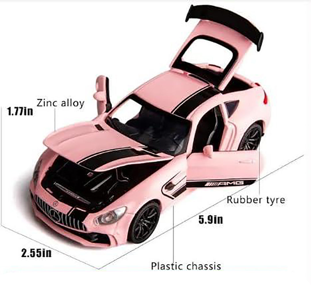 Car Resembling Amg Gt R 132 Model Car Exclusive Alloy Metal Pull Back Die Cast Car Diecast Metal Pullback Toy Car With Openable Doors Light Music Best Gifts Toys Car colors As Per Stock Image 4