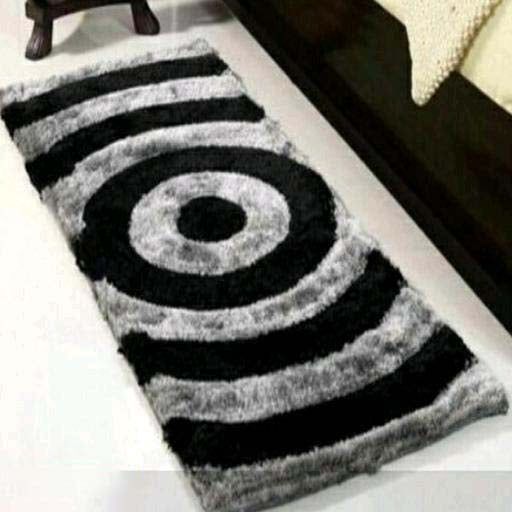 Polyester Anti-Slip Doormat for Home & Bathroom Entrance Black & Grey Rectangular Mat (33x 53 Inch) Image 1