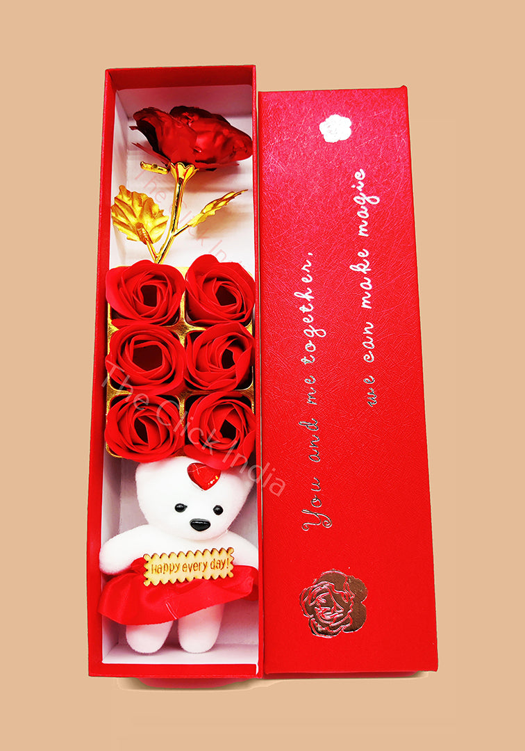 Soft Toy Artificial Flower Gift Set For Valentines Day For Girls Girlfriend Wife Boys Boyfriend Husband Image 2