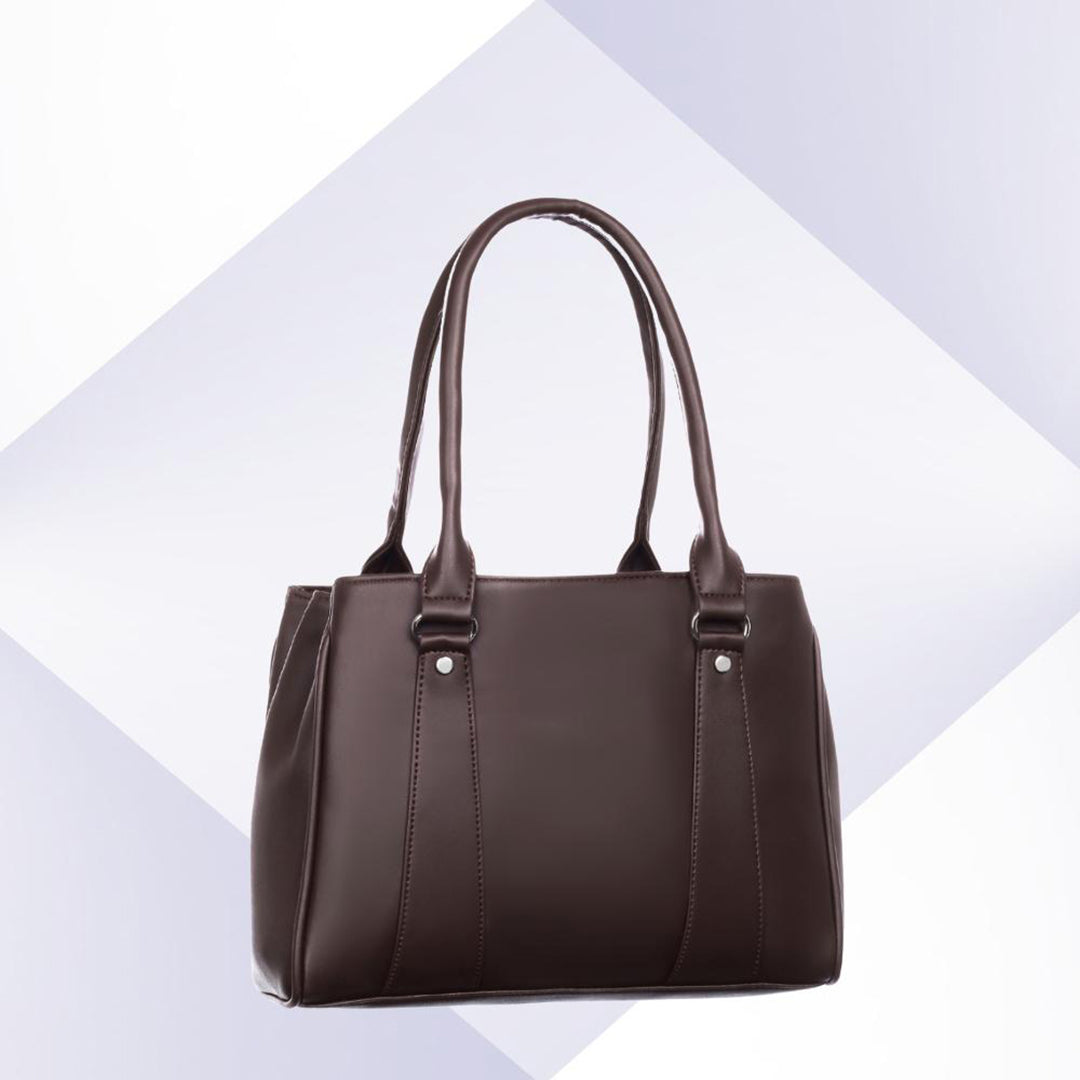 Handbag For Women And Girls Stylish Black PU Leather Bag Image 1