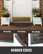 Rubber Anti-Slip Doormat for Home & Bathroom Entrance Brown Semi Circle Mat (40x60 cm) Image 3
