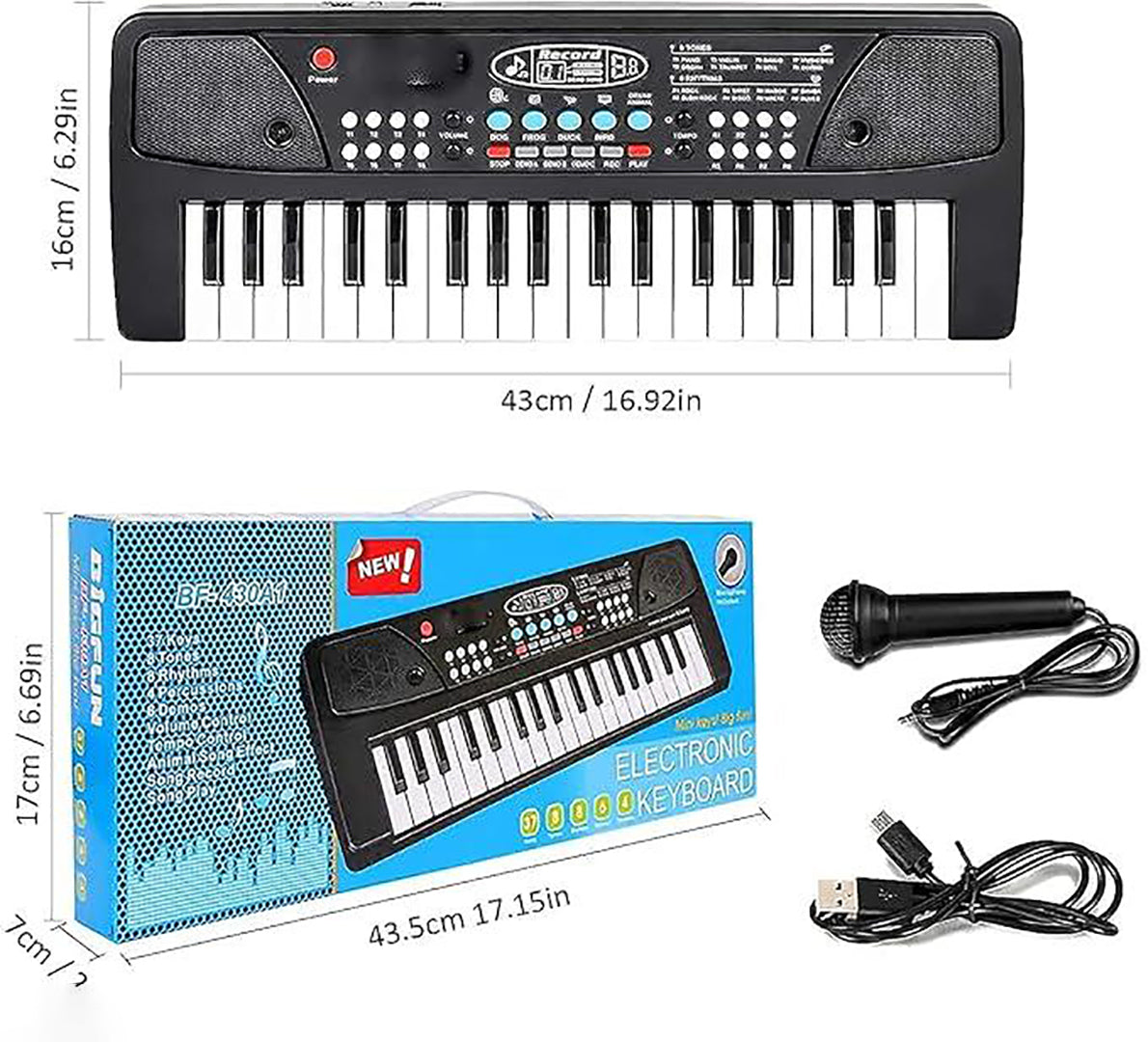 Piano Keyboard With 37 Keys Piano For Kids Educational Musical Toy And Electronic Piano With Microphone Black Color Girls Boys Gift Image 4