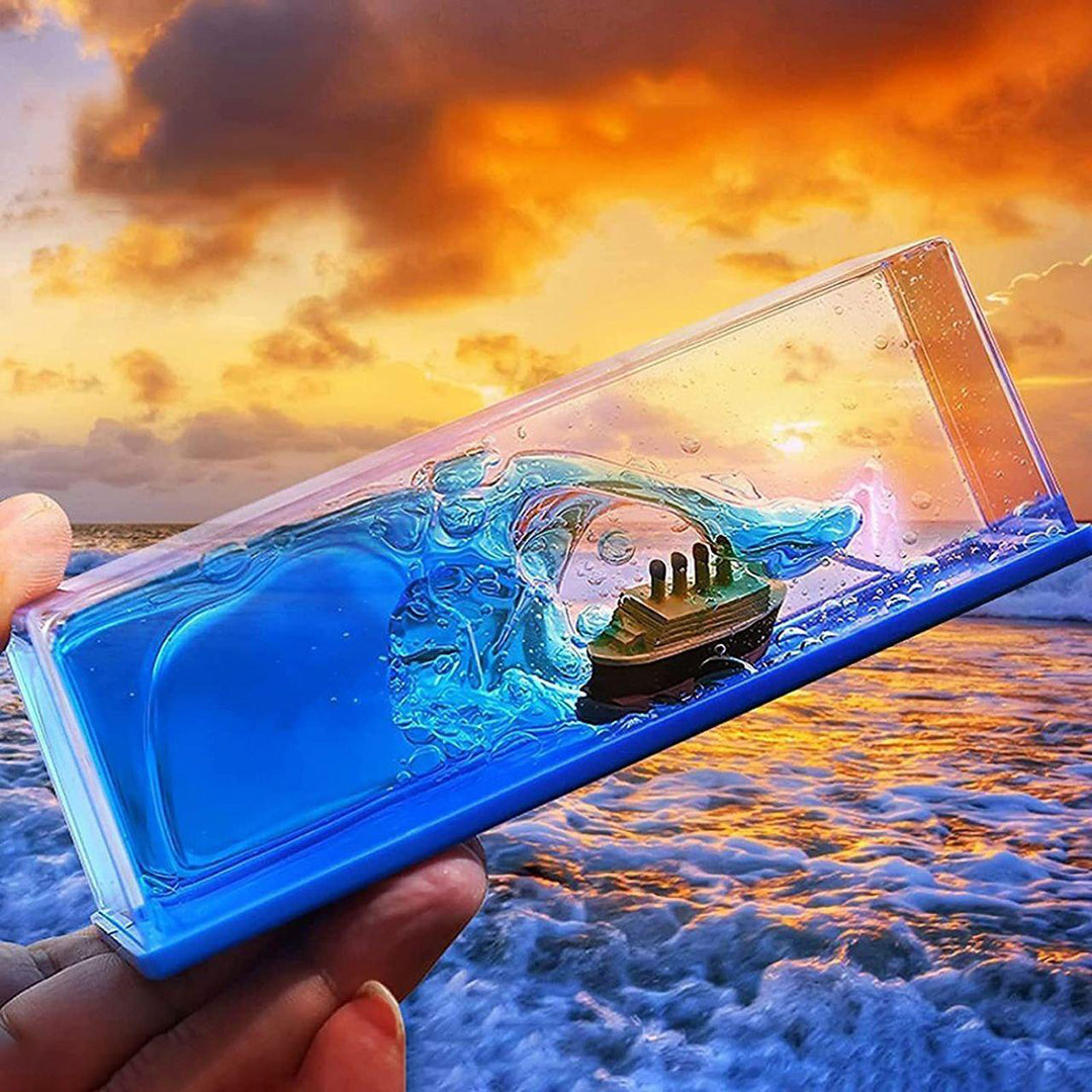 Anadimall Liquid Wave Titanic Cruise Ship Model Decoration Cruise Ship That No Longer Sinks Cruise Ship Iceberg Home Decor Suitable For Home Show Car Decoration Gifts Image 4