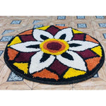 Cotton Anti-Slip Doormat for Home & Bathroom Entrance Mulicolor Round Mat (60 cm) Image 3