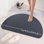 Rubber Anti-Slip Doormat for Home & Bathroom Entrance Grey Semi Circle Mat (2x3 Feet) Image 1