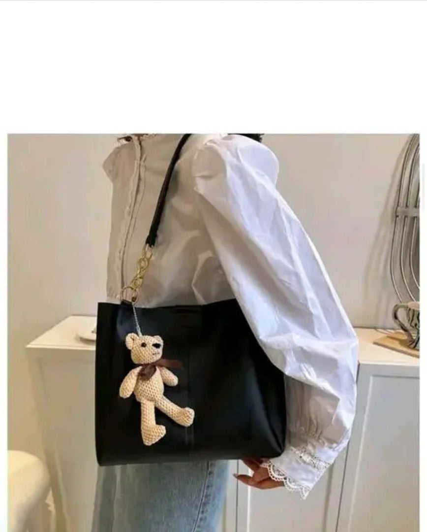 Handbag For Women And Girls Stylish Black PU Leather Bag Image 2
