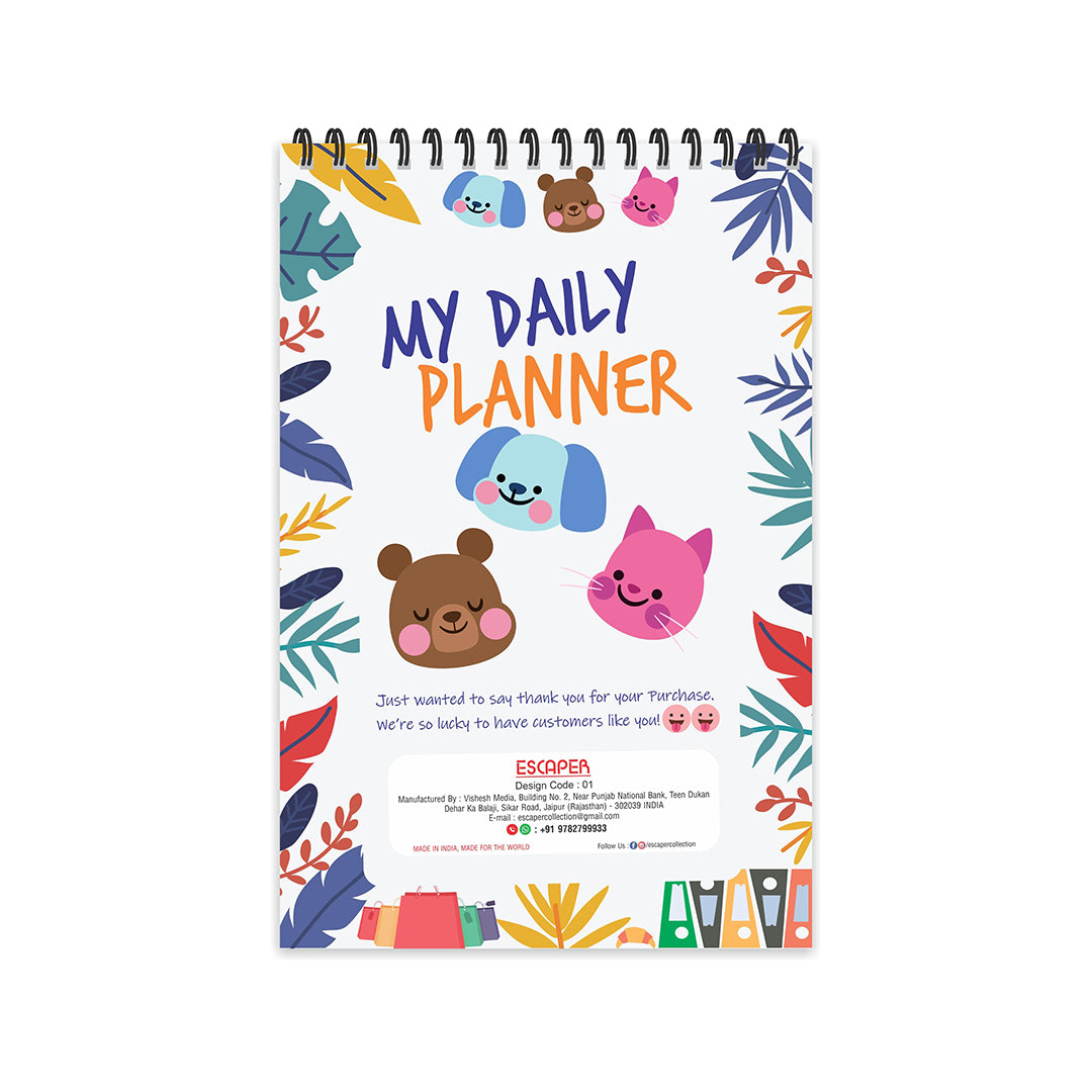 Escaper Leafs Theme Daily Planner Diary A5 Size 85L X 55W 80 Days Plan Daily Planner For Students Daily Planner Notepad Daily Planner Notebook Image 1
