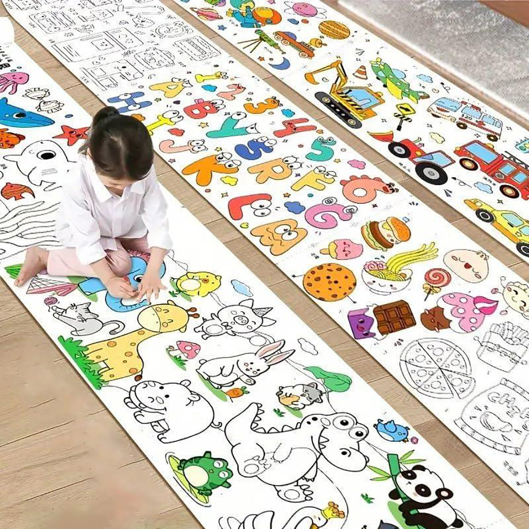 Drawing Paper Roll For Kids Multi Degion 30X300 Cm Large Drawing Poster Colouring Tablecloth For Markers Pencils Paints Art Paper Crafts Sheet Image 1