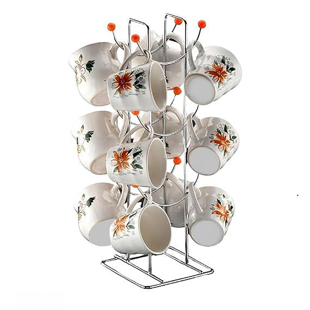 Stainless Steel Cup Stand Coffee And Tea Mug Holder Silver 12 Cups Stand Image 2