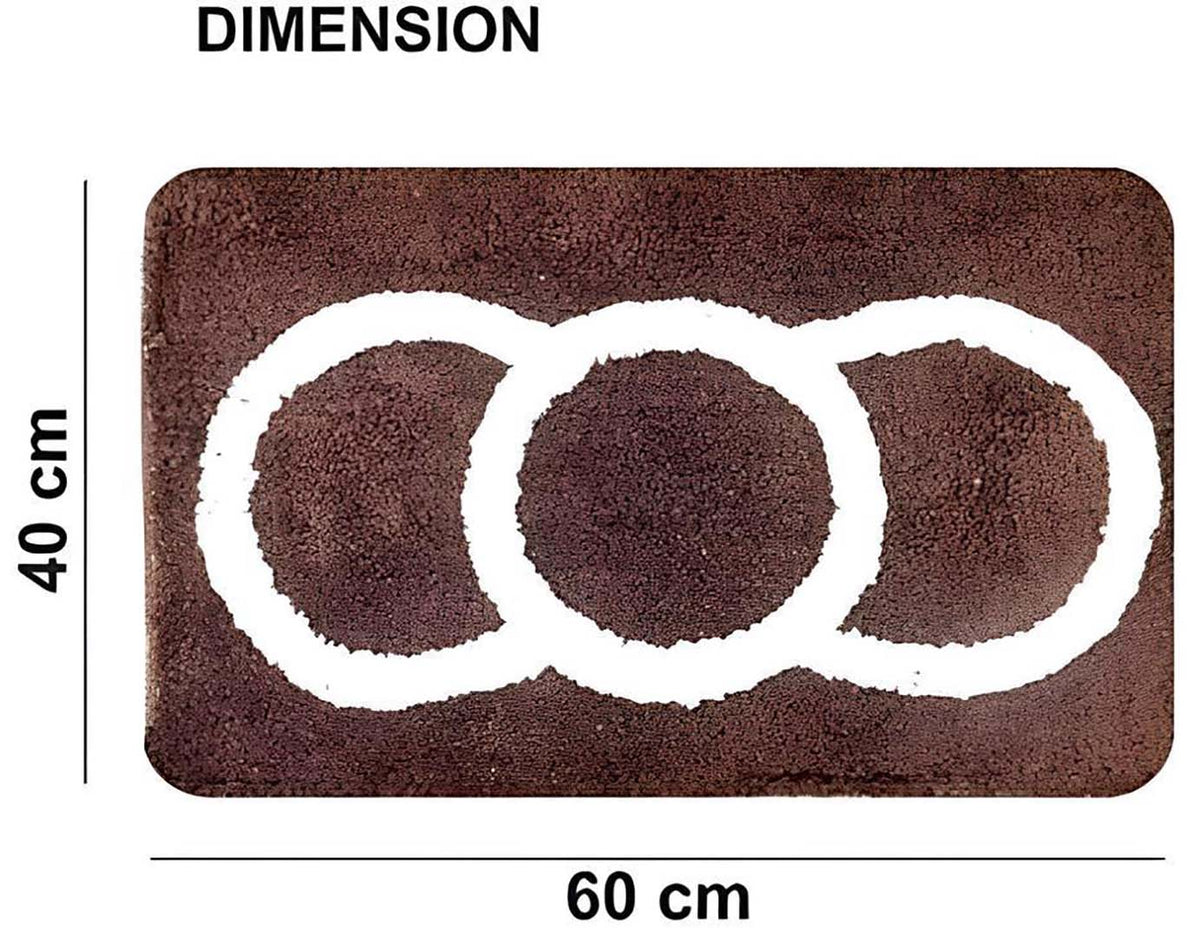 Microfiber Anti-Slip Doormat for Home & Bathroom Entrance Brown Rectangular Mat (40x60 cm) 2 Pcs Image 2