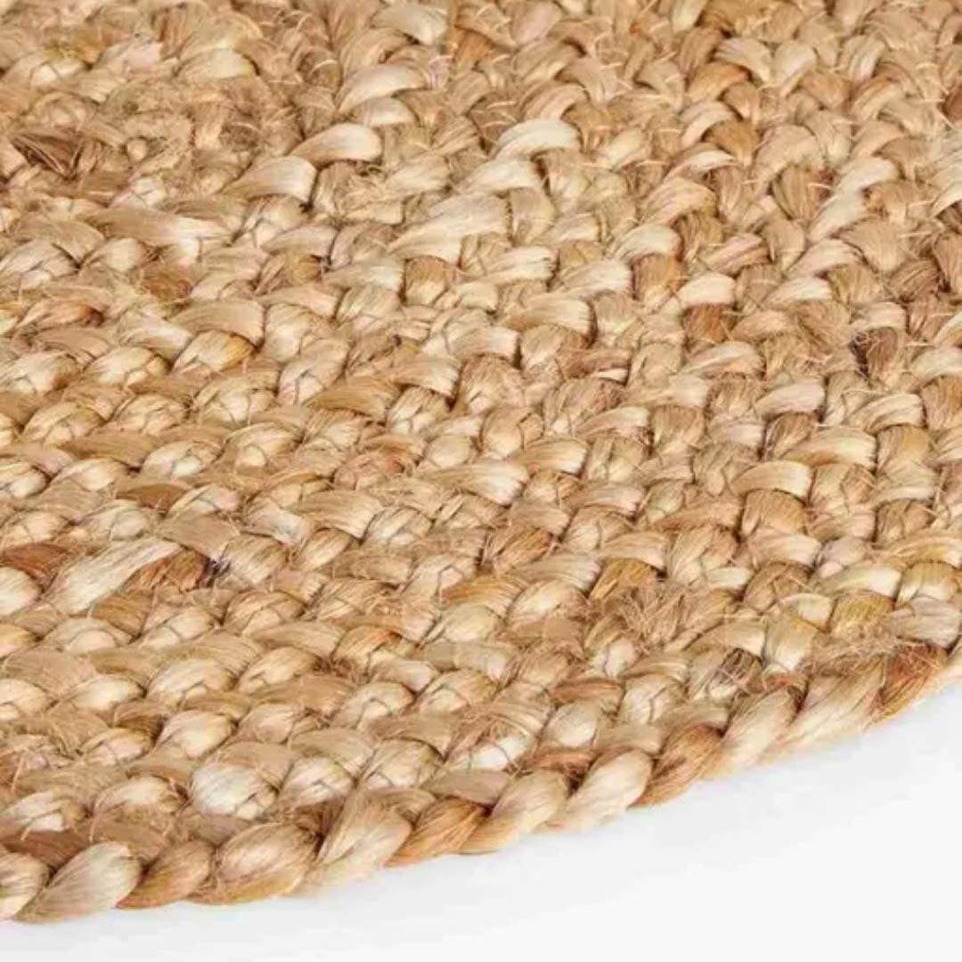 Jute Anti-Slip Doormat for Home & Bathroom Entrance Beige Oval Mat (38x58 cm) Image 3