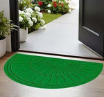 Rubber Anti-Slip Doormat for Home & Bathroom Entrance Green Semi Circle Mat (45x75 cm) Image 1