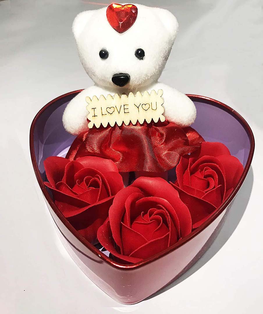 Heart Box With Teddy Bear Heart Box For Occasions Like Valentine Day Someone Special Loved One 5 Cm Image 3