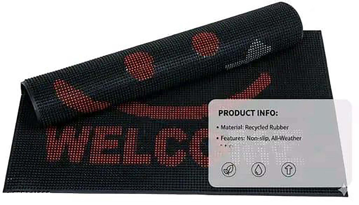 PVC Anti-Slip Doormat for Home & Bathroom Entrance Red & Black Rectangular Mat (40x60 cm) Image 3