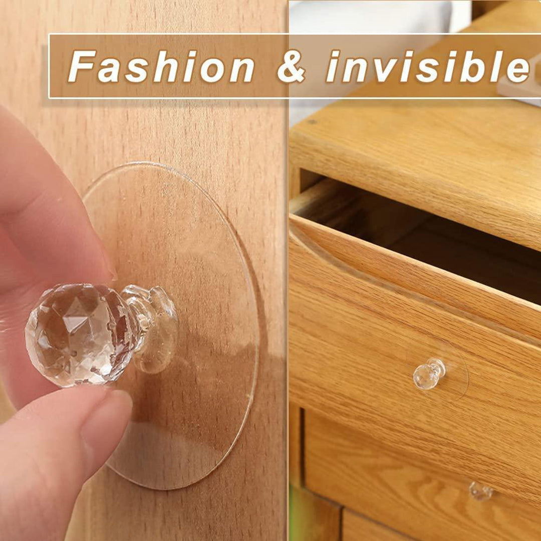 Diamond Crystal Shaped Strong Sticker Sticky Wall Hooks For Hanging Homekitchen Bathroom Key Frame Holders Hanging Hook Transparent Crystel Hook Pack Of 4 Image 3