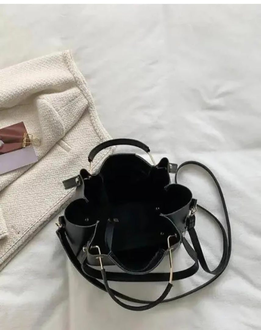 Handbag For Women And Girls Stylish Black PU Leather Bag Image 2
