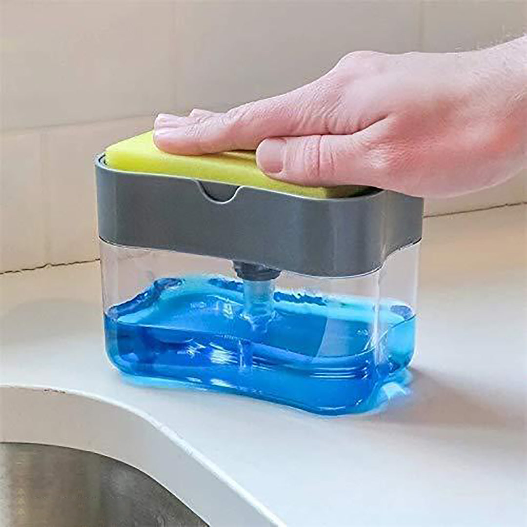 Swanoll Premium Soap Dispenser For Kitchen With Sponge Holder Dish Soap Dispenser For Sink Dishwashing Liquid Holder Instant Refill With Sponge Pack Of 1 Image 4