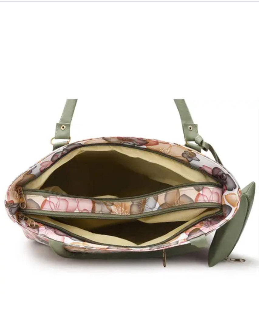 Handbag For Women And Girls Stylish Green PU Leather Bag Image 4