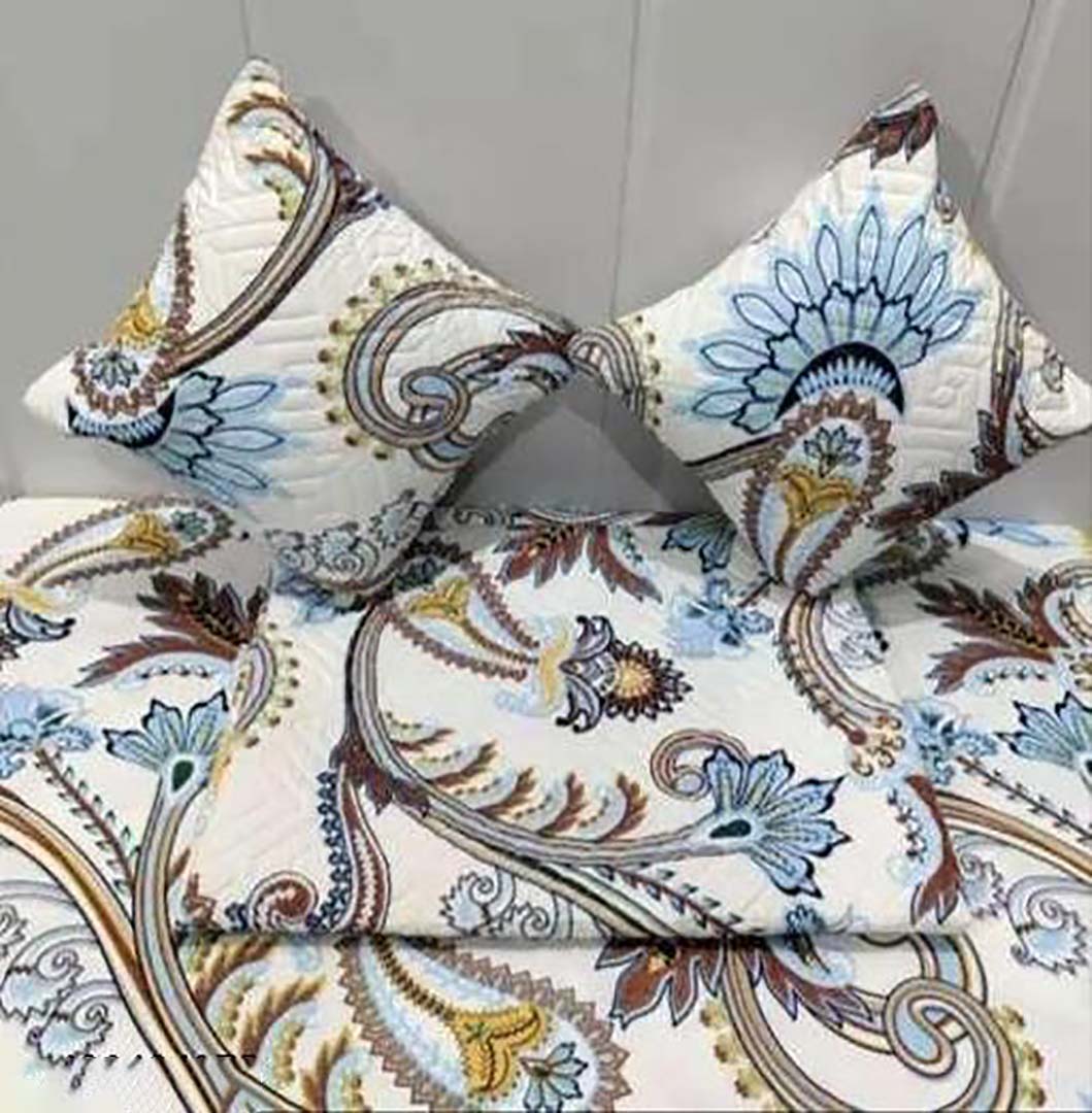 Glace Cotton (90x100 Inch) Double Size Bedsheet With 2 Pillow Cover in Multicolor Image 1