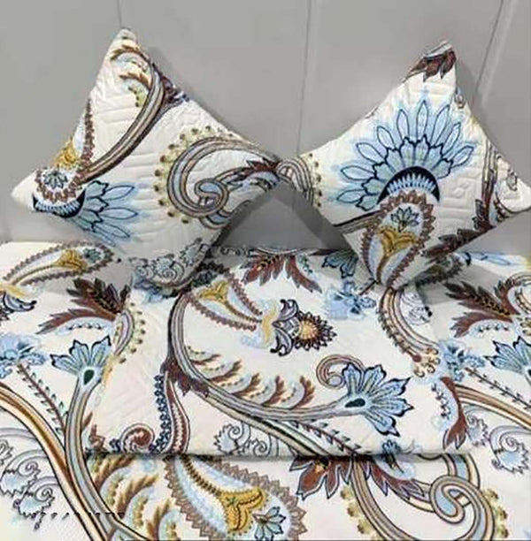 Glace Cotton (90x100 Inch) Double Size Bedsheet With 2 Pillow Cover in Multicolor Image 1
