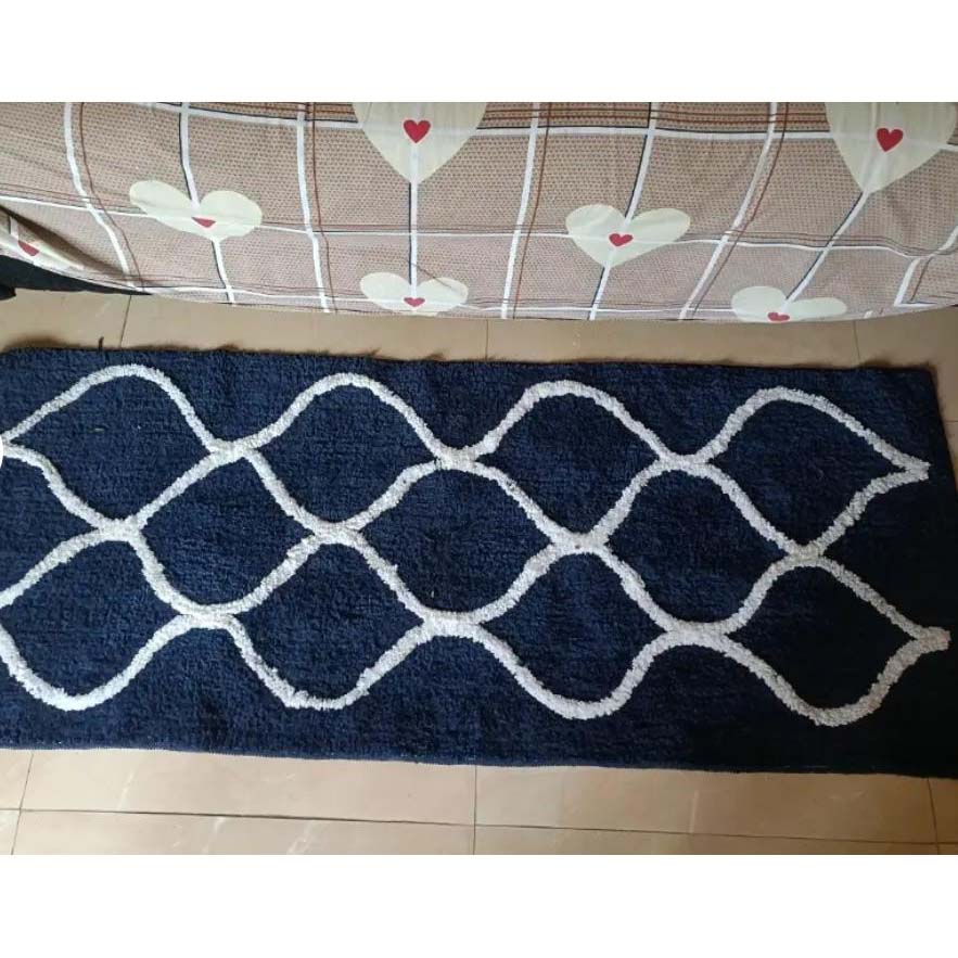 Microfiber Anti-Slip Doormat for Home & Bathroom Entrance Blue Rectangular Mat (2x5 Feet) Image 2