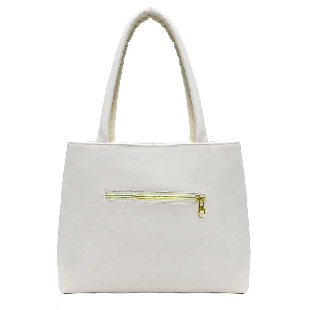 Handbag For Women And Girls Stylish White PU Leather Bag Image 2