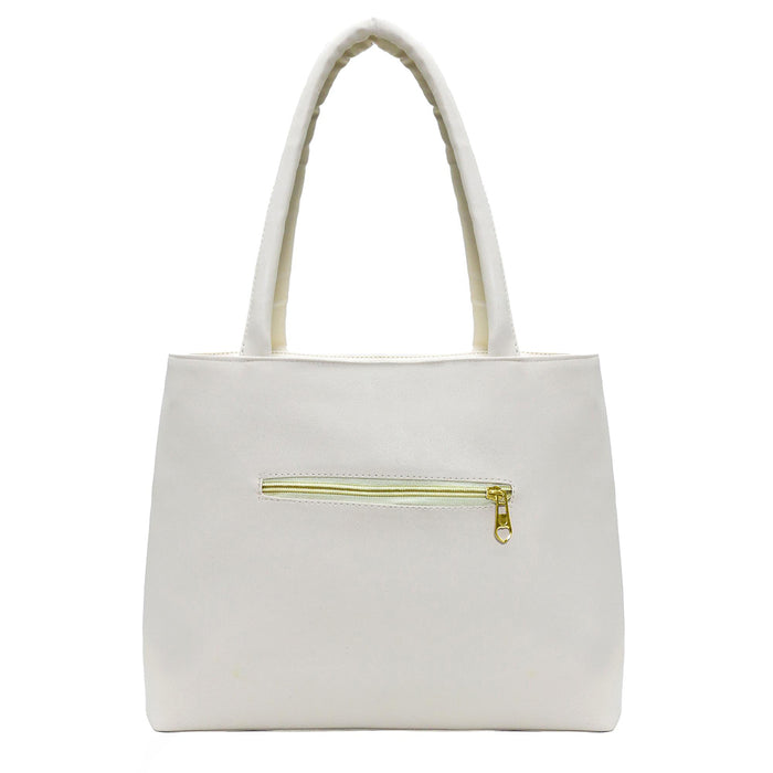 Handbag For Women And Girls Stylish White PU Leather Bag Image 2
