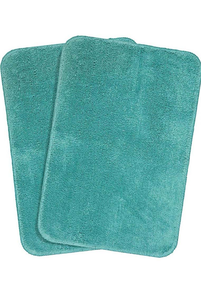 Microfiber Anti-Slip Doormat for Home & Bathroom Entrance Sky Blue Rectangular Mat (33x53 cm) 2 Pcs Image 4