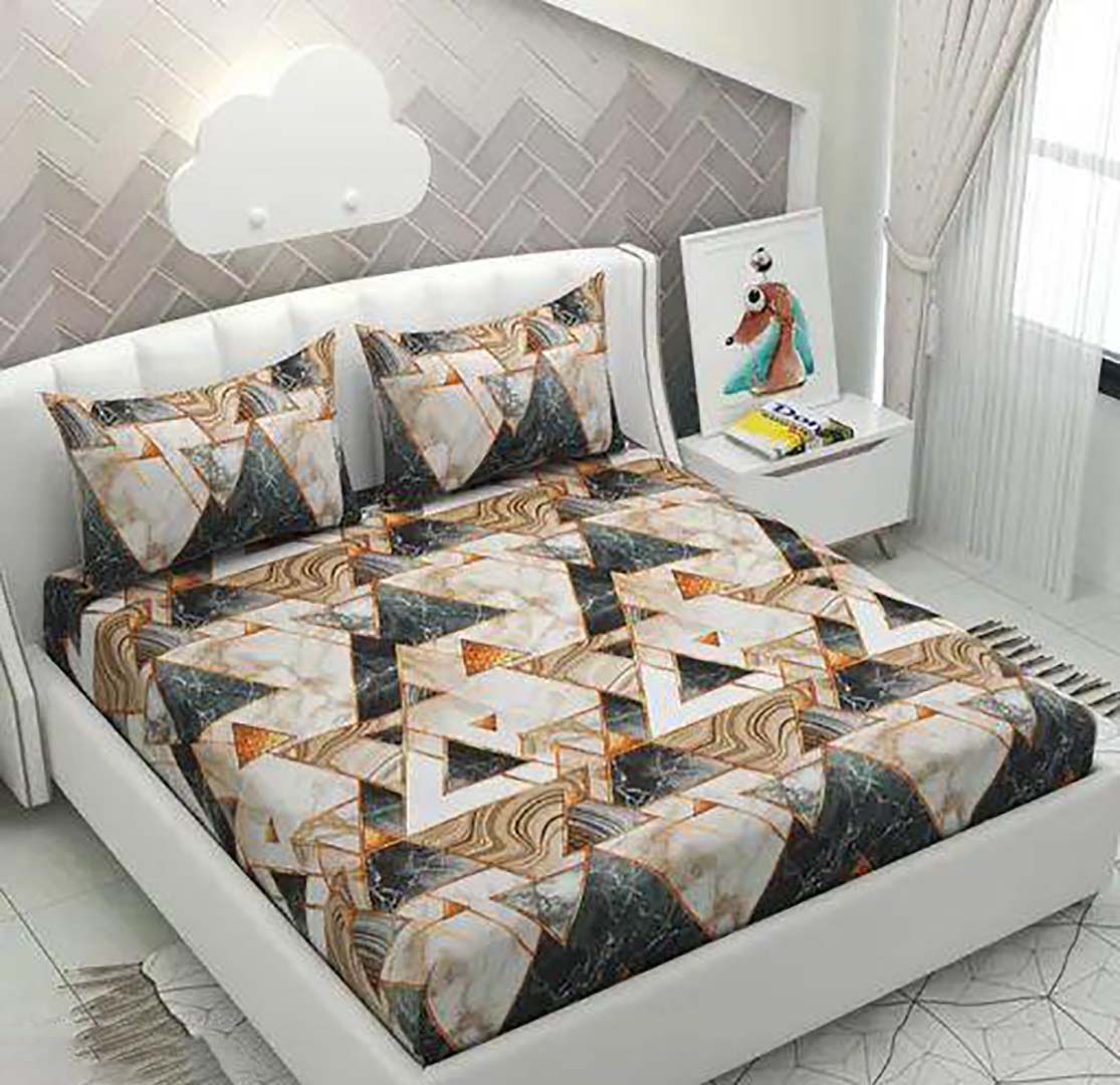 Cotton (78x72 Inch) Double Size Bedsheet With 2 Pillow Cover in Multicolor Image 4