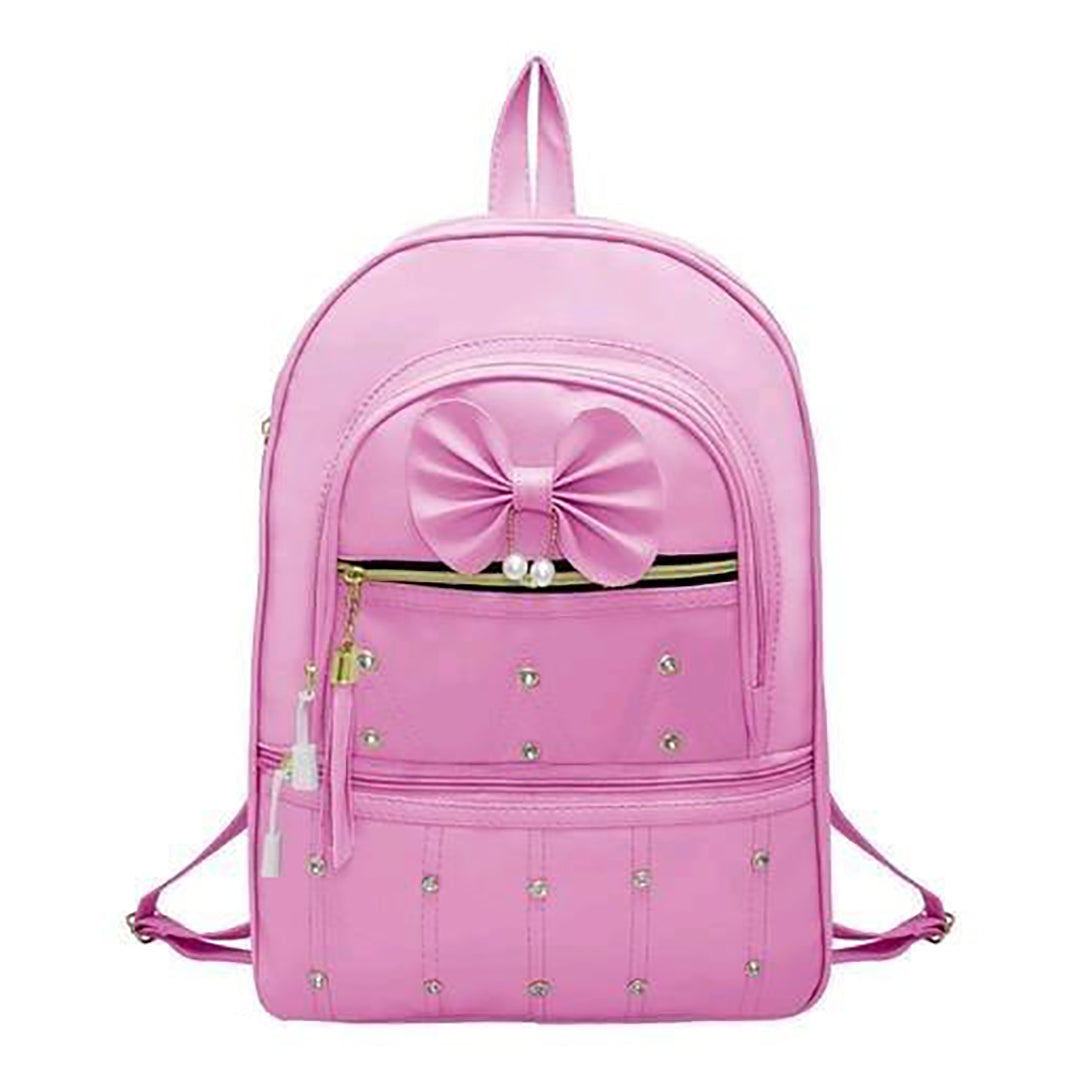 Handbag For Women And Girls Stylish Pink PU Leather Bag Image 2