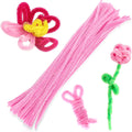 100Pcs Light Pink Color Pipe Cleaners Pipe Cleaners Craft Creative Diy Bouquet Flowers Home Decorations Making Image 1