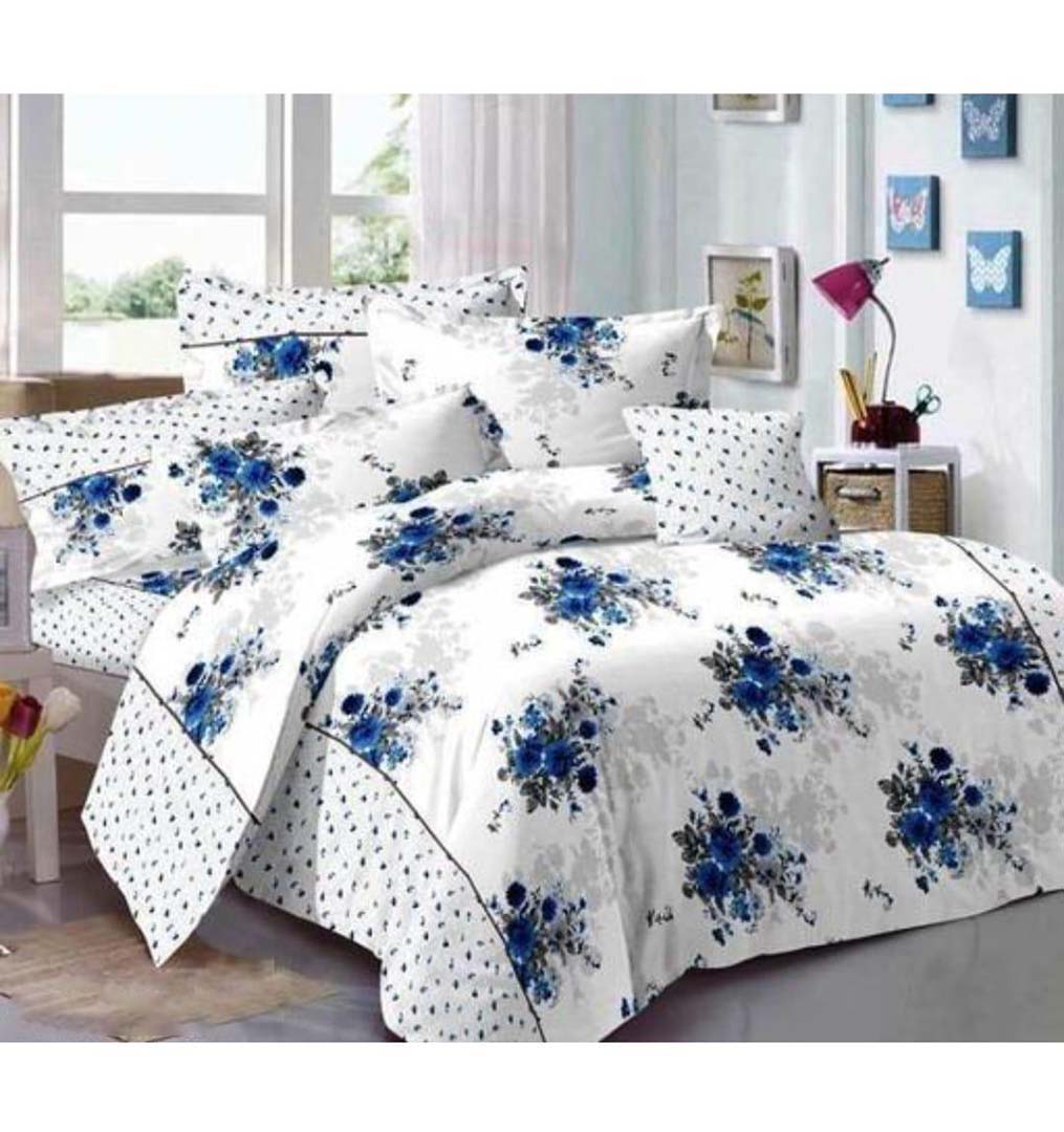 Glace Cotton (90x100 Inch) Double Size Bedsheet With 2 Pillow Cover in Multicolor Image 1