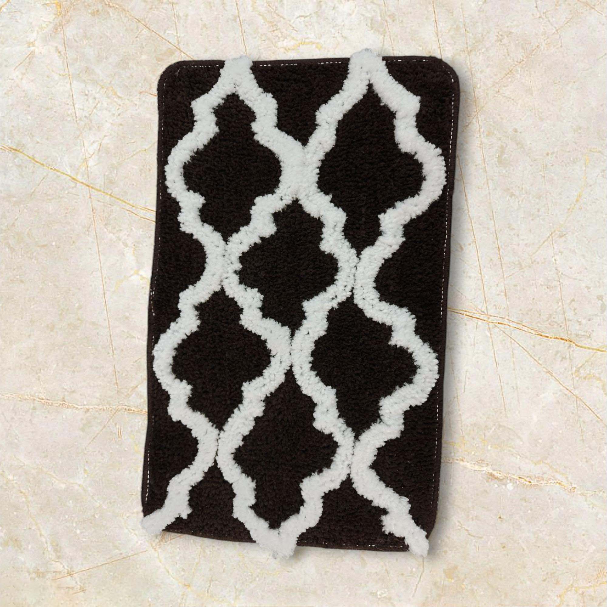 Microfiber Anti-Slip Doormat for Home & Bathroom Entrance Brown Rectangular Mat (38x58 cm) Image 4