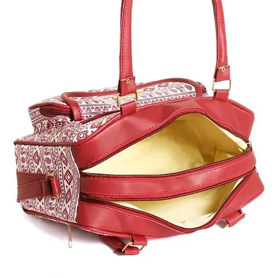 Handbag For Women And Girls Stylish Red PU Leather Bag Image 4
