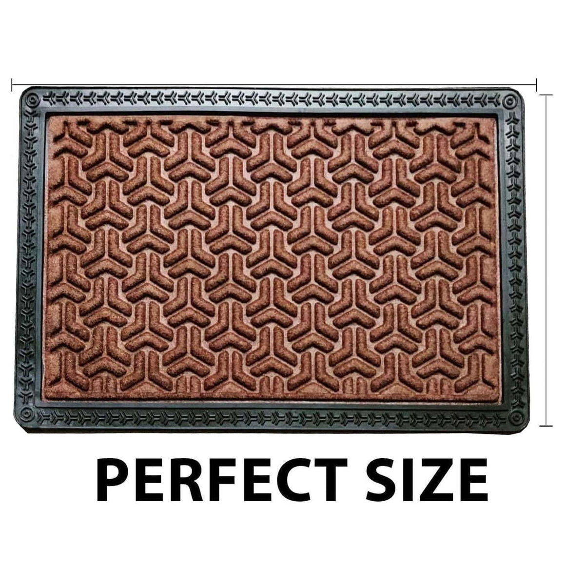 Rubber Anti-Slip Doormat for Home & Bathroom Entrance Brown rectangular Mat (40x60 cm) Image 3
